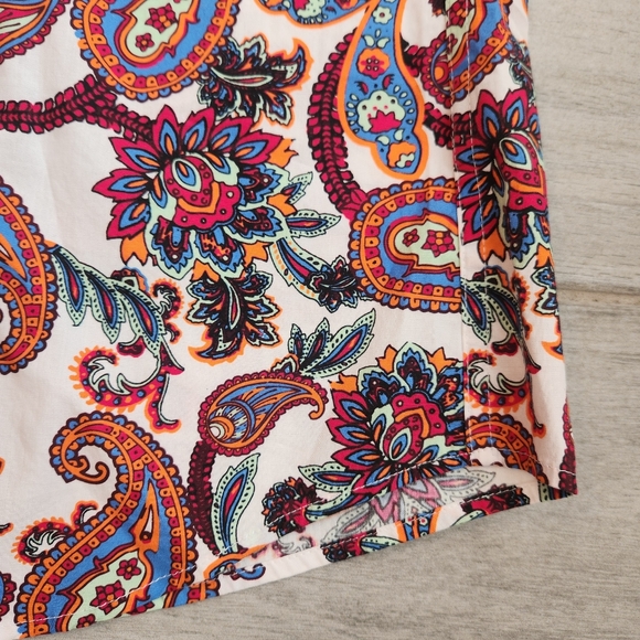 Cremieux Shirt L White Red Paisley Cotton Short Sleeve Button Down Casual New$60 - Picture 7 of 10